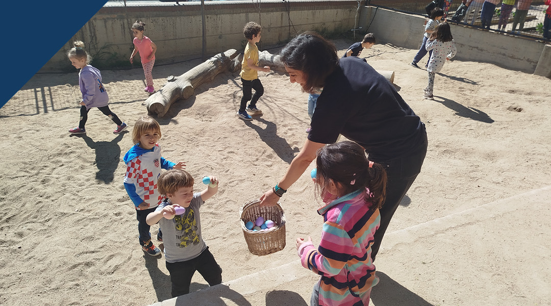 Easter egg hunt at the school